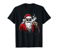 Gangster Santa Smoking Funny Christmas Graphic for Adults T-Shirt