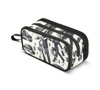 Gangster Style Dollar Tango Fedora Hat Pencil Case, Large Capacity Pen Bag for Boys Girls 3 Compartment Pencil Pouch Students Stationery Organizer Marker Case for School Office Work