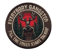 Gangster Till the Trees Talk Embroidered Iron On Patch 3" | 1-Pack Funny