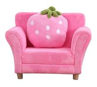 GANGUIO Couch Boy And Girl Princess Cute Cartoon Strawberry Single Sofa, Bedroom Reading Corner Soft Coral Fleece Arm, Load-bearing 60kg (Color : Pink, Size : 48 * 55 * 67cm)