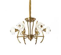 GANGUIO Fashion Chandelier E27 Nordic All Copper Chandeliers,for Living Room Dining Room Bedroom,American Creative Individual Light Luxury Chandelier-Copper 64 * 38cm Decoration