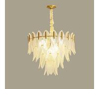 GANGUIO Fashion Chandelier French light luxury crystal chandelier, modern simple leaf chandelier, for living room bedroom dining room study lamps and lanterns,48cm made in China