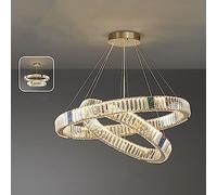 GANGUIO Fashion Chandelier LED Italian light luxury crystal chandelier, simple circle chandelier, modern crystal lamp, for living room bedroom dining room lamps and lanterns,100+80+60cm made in China