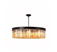 GANGUIO Fashion Chandelier Luxury Modern Circle European Simple Showroom Pendant K9 Suspend LED Crystal Chandelier Light Hanging Lamp Compatible with Bedroom Adjustable Chandeliers