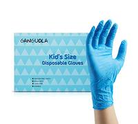 GANGUOLA Multipurpose Disposable Nitrile Gloves for Kids of 5-12 Years Students, Powder Free, Latex Free, Textured Finger, Crafting, Painting,Gardening, Cooking, Cleaning(50PCS- Blue)