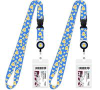 Gangwaze Cruise Ducks Cruise Lanyards [2 Pack] Waterproof Key Card ID Holders Cruising Duck Pattern (Blue & Blue), Blue & Blue, Cruise