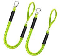 GANGXUN Mooring with 2ft Bungee Dock Line 2-Pack - Essential Accessories for Diverse Watercraft Built in Snubber, Kayak, Watercraft, SeaDoo, Jet Ski, Pontoon, Canoe, Power Boat (green, 4FT)