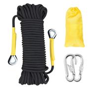Gangying 12mm Climbing Rope Outdoor Rope 20m Static Climbing Rope Fire Rescue Parachute Rope Mesh Nylon Rope with 2 Steel Hooks for Hiking Outdoor Mountaineering Sports Camping