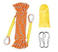 Gangying 12mm Climbing Rope Outdoor Rope 20m Static Climbing Rope Fire Rescue Parachute Rope with 2 Steel Hooks for Hiking Outdoor Mountaineering Sports Camping