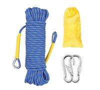 Gangying 12mm Climbing Rope Outdoor Rope 30m Static Climbing Rope Fire Rescue Parachute Rope Mesh Nylon Rope with 2 Steel Hooks for Hiking Outdoor Mountaineering Sports Camping