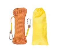 Gangying Climbing Rope 10mm Outdoor Static Climbing Rope 5m Fire Rescue Parachute Rope Braid Nylon with 2 Steel Hooks for Hiking Outdoor Mountaineering Sports Camping Orange