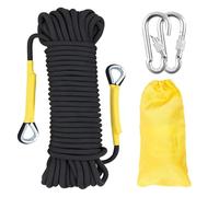 Gangying Climbing Rope 10mm Outdoor Static Rock Climbing Rope 20m High Strength Cord Safety Rope Braid Nylon Rope Escape Rope Fire Rescue Parachute Rope with 2 Carabiner