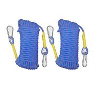 Gangying Climbing Rope 8mm 2 Pack Outdoor Rope Static Climbing Rope 5m Fire Rescue Parachute Rope with 2 Steel Hooks for Hiking Outdoor Mountaineering Sports Camping Blu