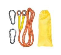 Gangying Climbing Rope 8mm Outdoor Rope 2m Static Climbing Rope Fire Rescue Parachute Rope Braid Nylon with 2 Steel Hooks for Hiking Outdoor Mountaineering Sports Camping Orange