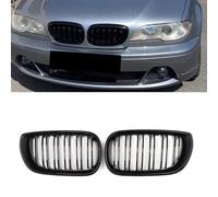 Gangying E46 Cooler Grill Suitable for BMW 3er E46 2 Door 318ci 325ci 330ci Coupe Cabrio Kidneys 2 Doors LCI Facelift Grill Gloss Black Double Steg Sport Cooler Grill 2003 2004 2005 2006