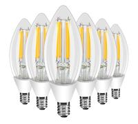 Ganiude E12 Dusk to Dawn Light Bulbs Outdoor, C35 B11 5W 60W Equivalent 500LM 2700K Soft White Photocell Sensor Filament Candelabra Bulbs, Auto ON/Off Edison Outdoor Bulbs for Garage, Porch, 6 Pack