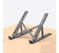 Ganixia Foldable Aluminium Laptop Stand - Adjustable Multi-Angle & Height, Portable Tablet Stand with Carry Pouch - Lightweight, Sturdy Laptop Holder for All Laptops & Tablets - Black