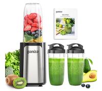 Ganiza 900W Personal Blender, Smoothie Maker Includes 3 BPA-Free Bottles (1×700ml & 2×500ml) with Leak-Proof Lids, 25,000 RPM Powerful Extractor for Ice, Frozen Fruit & Protein Shakes