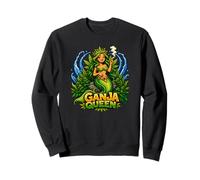 Ganja Queen Mermaid Cannabis 420 Weed Fantasy Art Design Sweatshirt