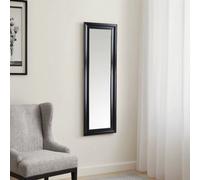 Ganji Black Curved Rectangular Wall-Mounted Framed Mirror, (H)133Cm (W)43Cm