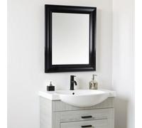 Ganji Black Curved Rectangular Wall-Mounted Framed Mirror, (H)63Cm (W)53Cm