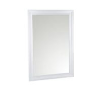 Ganji White Curved Rectangular Wall-Mounted Framed Mirror, (H)103Cm (W)73Cm