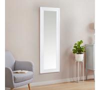Ganji White Curved Rectangular Wall-Mounted Framed Mirror, (H)133Cm (W)43Cm