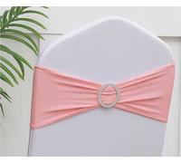 Gankar Spandex Dusty Pink Chair Sashes 50 Pack, Dusty Pink Chair Bows for Wedding, Birthday, Party, Folding Chairs Decorations
