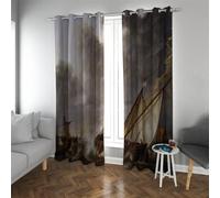 GaNkas Storm at Sea Curtains Aelbert Cuyp Old -Fashioned Curtain for Living Room Blackout Grommet Curtains - Energy Saving Drapes for Bedroom W52xL84