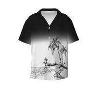 GANMP Mens Funny Hawaiian Shirts Summer 3D Graphic Button Down Short Sleeve Tropical Holiday Beach Aloha Shirt, Eagle, Large