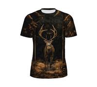 GANMP Unisex 3D Graphic Print T-Shirts for Men Women Casual Short Sleeve Tees Shirt Top, Deer, Medium