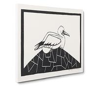 Gannet Bird by Samuel de MeSQ WHTuita Canvas Print | Gallery Wrapped 30mm Frame Wall Art | 20x20 inches | Ready to Hang | Classic Animals Picture | Living Room Bedroom Lounge Office