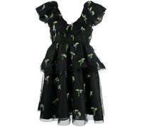 GANNI animal-print ruffled minidress - Black 34-36-40