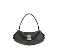 GANNI B-Kat snake-effect buckle shoulder bag - Green One Size