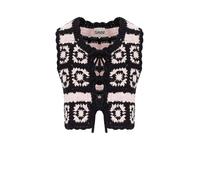 GANNI BLACK AND PINK CROCHET VEST XS