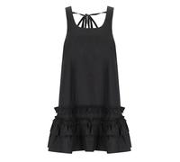 GANNI BLACK RUFFLED DRESS 34