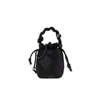 GANNI Bou braided-handle crystal-embellished bucket bag - Black One Size