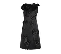 Ganni Bow-appliquéd Satin Midi Dress - Black - 36 (UK8 / S)