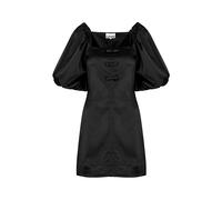 Ganni Bow-embellished Satin Mini Dress - Black - 36 (UK8 / S)