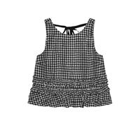 GANNI check-print ruffled top - Black 34-36-38-40-42