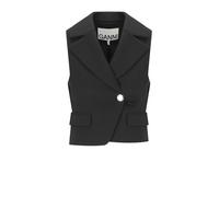 GANNI CREPE BLACK VEST 38