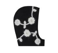 GANNI crochet-detailing balaclava - Black One Size