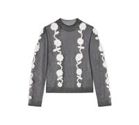 GANNI crochet-flowers mesh top - Black XXS-XS-S-M-L