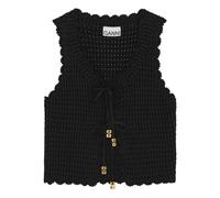 GANNI crochet-knit top - Black XXS-M