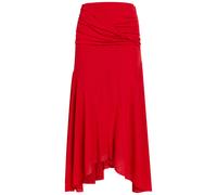 Ganni Draped Asymmetric Jersey Midi Skirt - Red - 42 (UK14 / L)