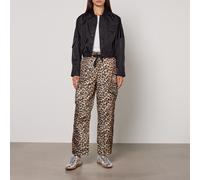 GANNI Women's Duchesse Nylon Cargo Pants Leopard