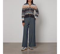 Ganni Fine Brushed Wool-Blend Knit Cardigan - XS