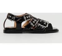 GANNI Flat Sandal Woman color Black - Size: 40 - female