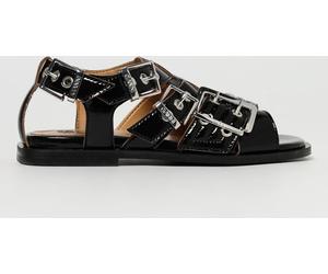 GANNI Flat Sandal Woman color Black - Size: 40 - female