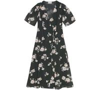 GANNI floral-print crepe wrap midi dress - Black 34-36